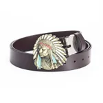 Gold Buckle Coffee Belt B