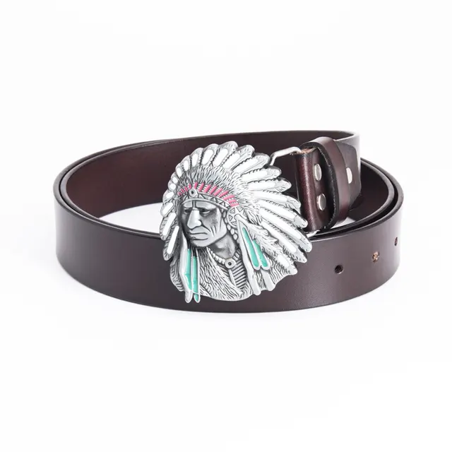 Indian Ethnic Belt South And North America Popular Belt Silver Buckle Coffee Belt - Shop at LoveMi
