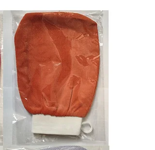 Rayon Bath Gloves Single Layer Multicolour Rubbing Dead Skin - Orange