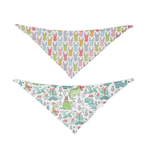 Pet Double sided Saliva Towel Dog Triangle Scarf Pet Accessories Dinosaur Deer - Shop at LoveMi