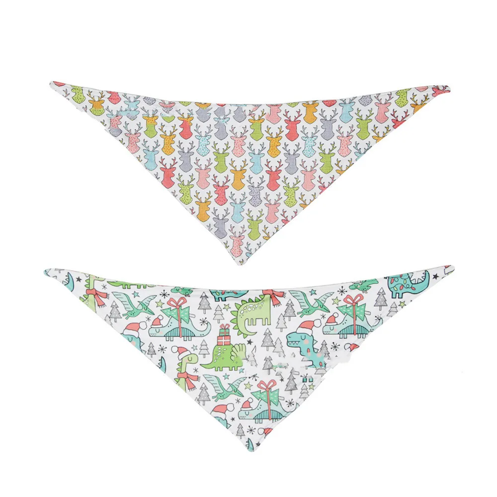 Pet Double-sided Saliva Towel Dog Triangle Scarf Pet Accessories - Dinosaur Deer - View 1