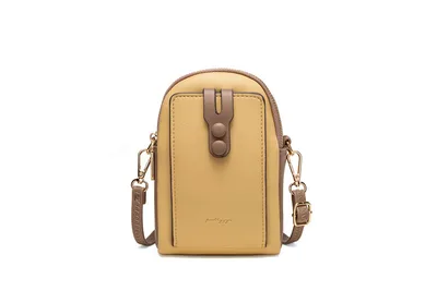 Mobile Phone Bag New Small Vertical Zipper Ladies Shoulder Bag Yellow - Shop at LoveMi