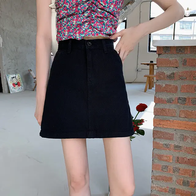 A line Hip Skirt For Students Covering The Hips Black - Shop at LoveMi