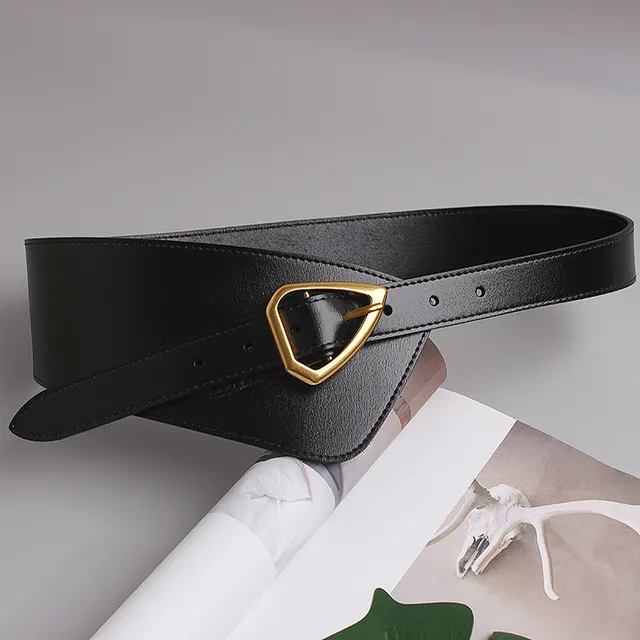 Belt With Shirt Dress Jacket Oblique Buckle Decoration Waist Seal Black - Shop at LoveMi