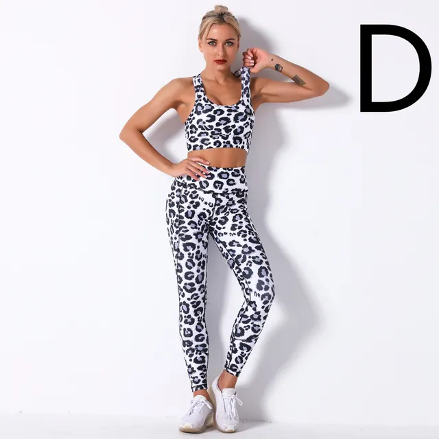 Digital Printing Shockproof Gather Bra Yoga Sports Fitness Suit Set - Shop at LoveMi