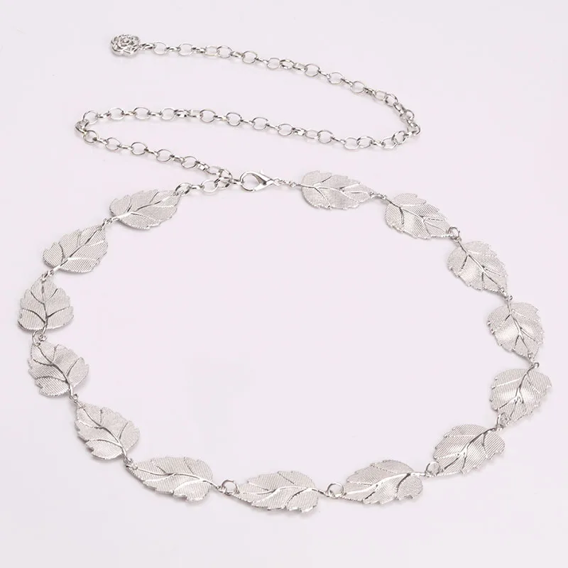 Gold Leaf Dress Metal Belt Female Fine Decoration - Silver - View 1