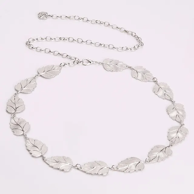Gold Leaf Dress Metal Belt Female Fine Decoration Silver - Shop at LoveMi