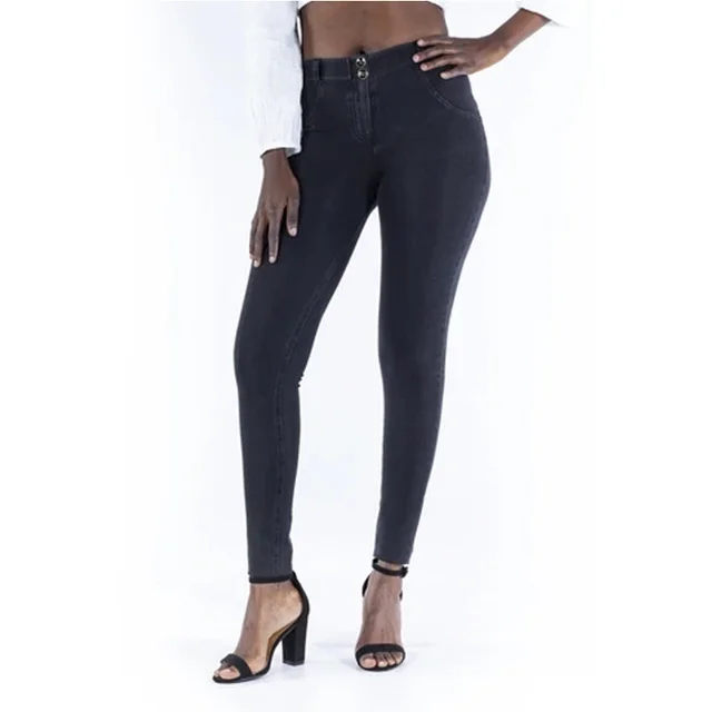 Color Leggings And Denim Sweatpants Mid waist Black - Shop at LoveMi