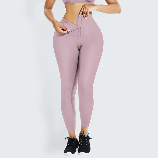 Double Breasted European And American Yoga Corset Leggings Pink - Shop at LoveMi
