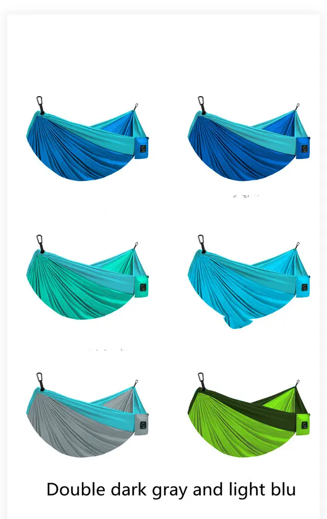 Outdoor Hammock Tear proof Multifunctional Camping Double Hammock Double Dark Gray And Light Blu - Shop at LoveMi