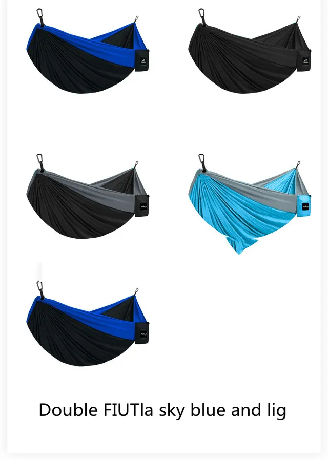 Outdoor Hammock Tear proof Multifunctional Camping Double Hammock Double Fiutla Sky Blue And Lig - Shop at LoveMi