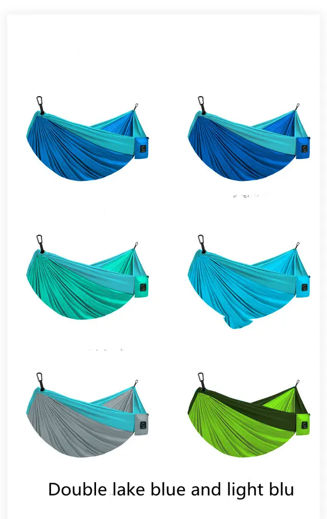 Outdoor Hammock Tear proof Multifunctional Camping Double Hammock Double Lake Blue And Light Blu - Shop at LoveMi