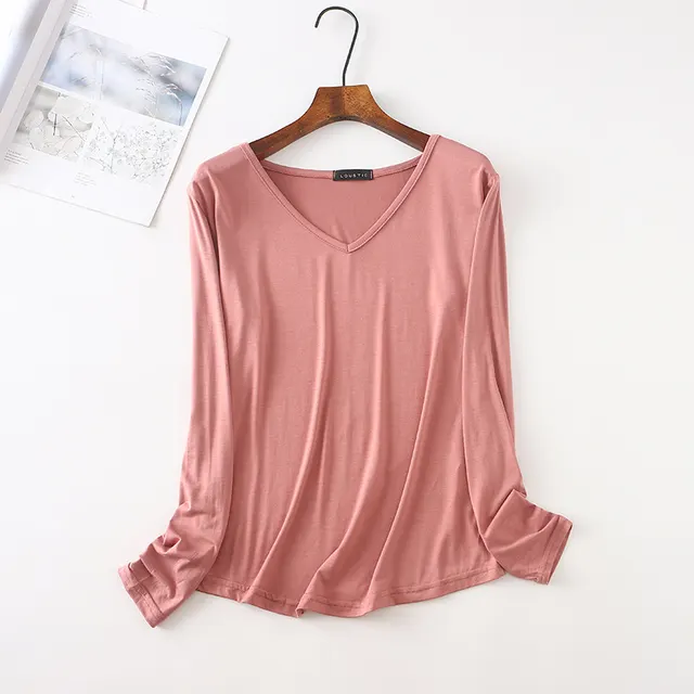 Casual Bottoming Shirt Bat Sleeve Loose Plus Size Blouse Pink - Shop at LoveMi