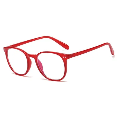 New Metal Ladies Anti blue Light Glasses Retro Fashion Glasses Flat Mirror Red - Shop at LoveMi