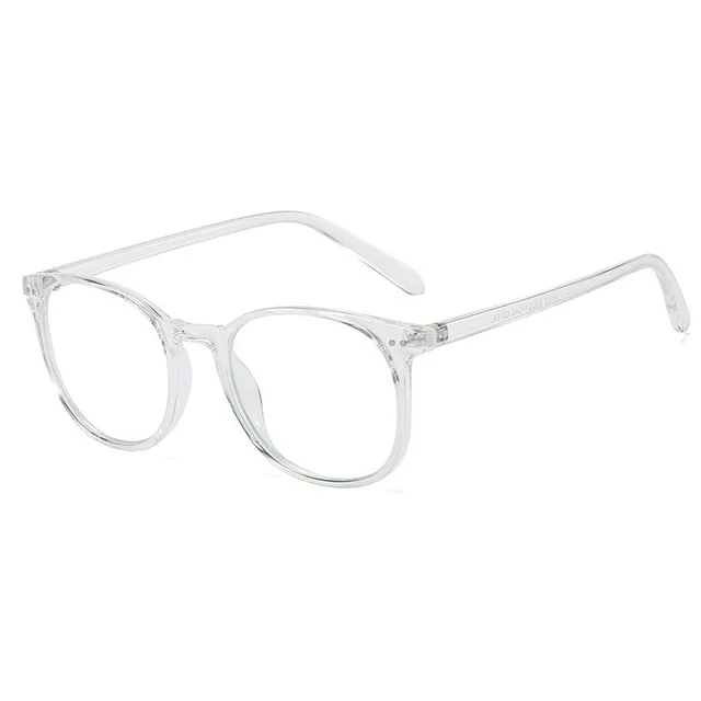 New Metal Ladies Anti blue Light Glasses Retro Fashion Glasses Flat Mirror White - Shop at LoveMi