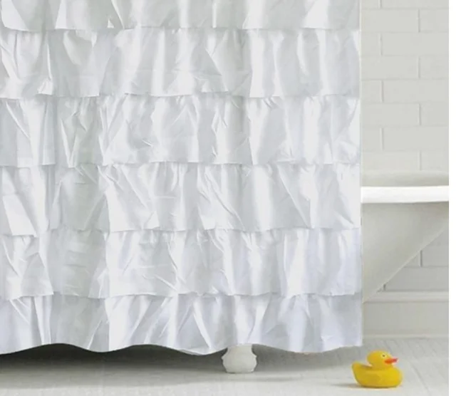 Silver Edge Handmade Waterproof And Mildew proof Shower Curtain C Plastic Hook White - Shop at LoveMi