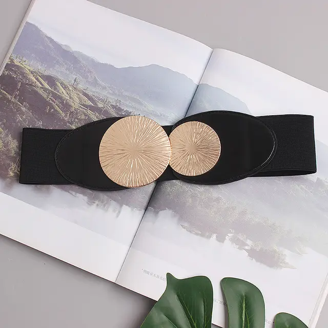 Women's Belt Wide Summer Elastic Girdle Decoration Red Elastic Belt Skirt Skirt Dress New All match Black - Shop at LoveMi
