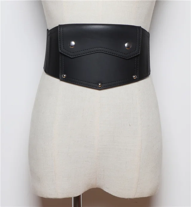 Korean Version Of Thin Women's Wide Belt Elastic Girdle Collocation Dress Jacket Waist Black - Shop at LoveMi