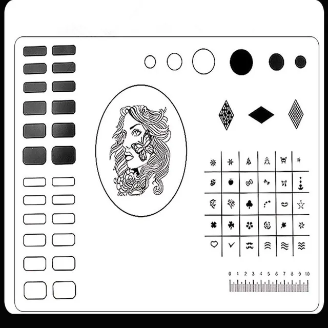 Nail Art Silicone Printing Coloring Pad For Beginners Practice Equipment Small B - Shop at LoveMi