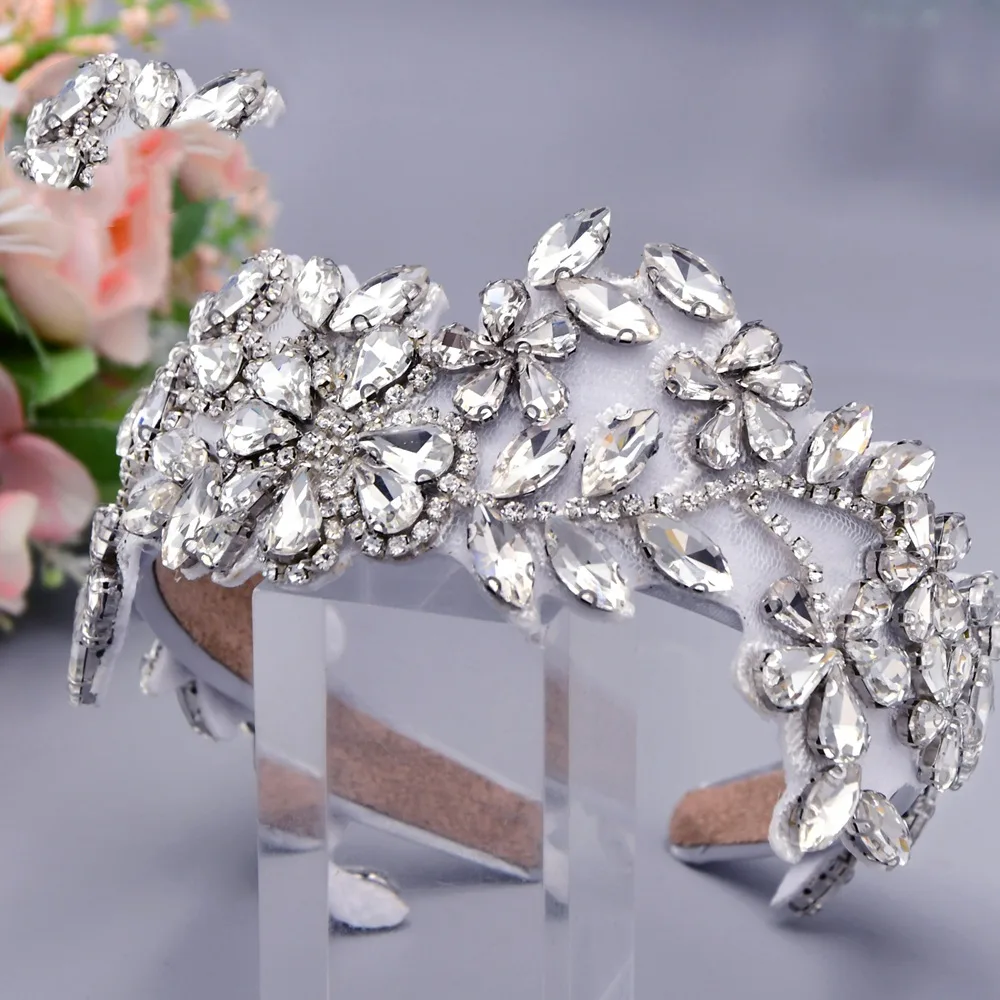 Fashion Retro Headband - Silver Diamond Grey