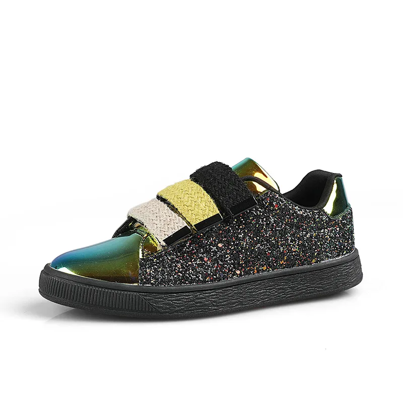 Summer New Breathable Fashion Personality Shiny Trendy Sneakers Black - Shop at LoveMi