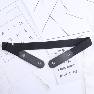 Fashion Trendy Ladies Belt Elastic Invisible Trousers Black Denim Invisible - Shop at LoveMi