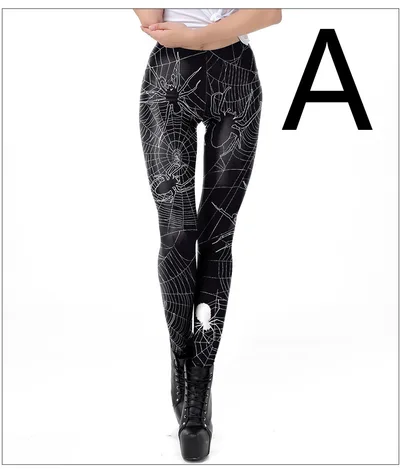 Halloween Night Skull Frame Digital Print Sexy Leggings - Shop at LoveMi