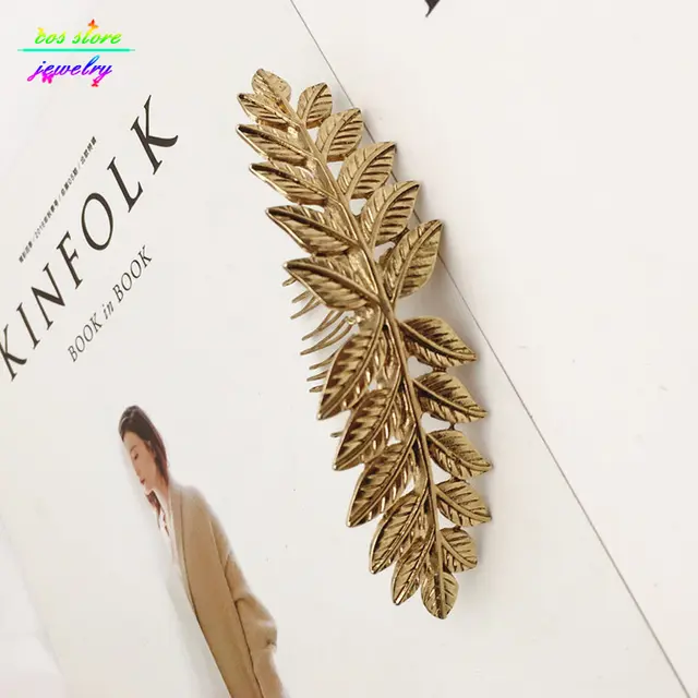 Leaves Bun Top Hair Comb Vintage Wedding Hair Accessories Bijoux Gold - Shop at LoveMi