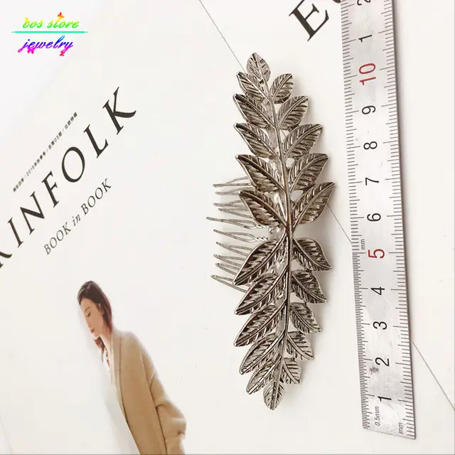 Leaves Bun Top Hair Comb Vintage Wedding Hair Accessories Bijoux Sliver - Shop at LoveMi