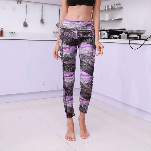 Printed Pocket Slim Leggings Women's Sports Buttocks Yoga Pants Style3 - Shop at LoveMi