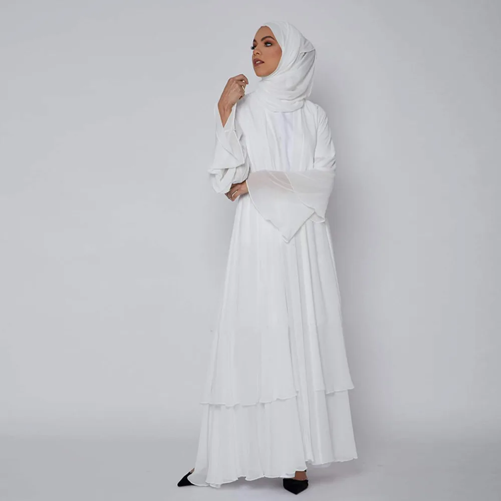 Pure Colour And Elegant Large Loose Women's Robe - White