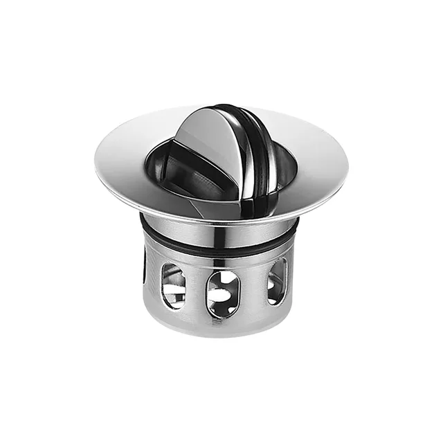 Explosion proof Stainless Steel Thickened Flap Basket Drain Ceramic Basin Basket Drain Silver - Shop at LoveMi