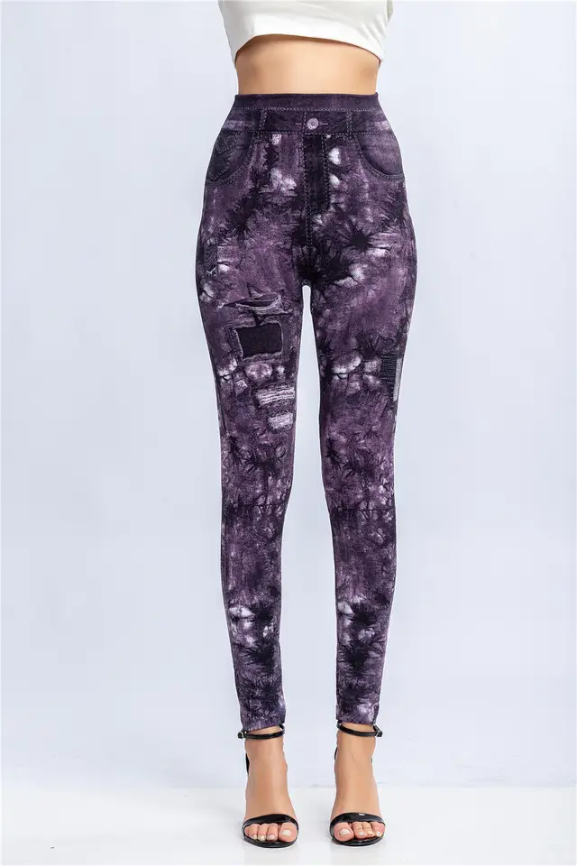 Slim fit Hip lifting Breathable Super Stretch Cropped Trousers Purple - Shop at LoveMi