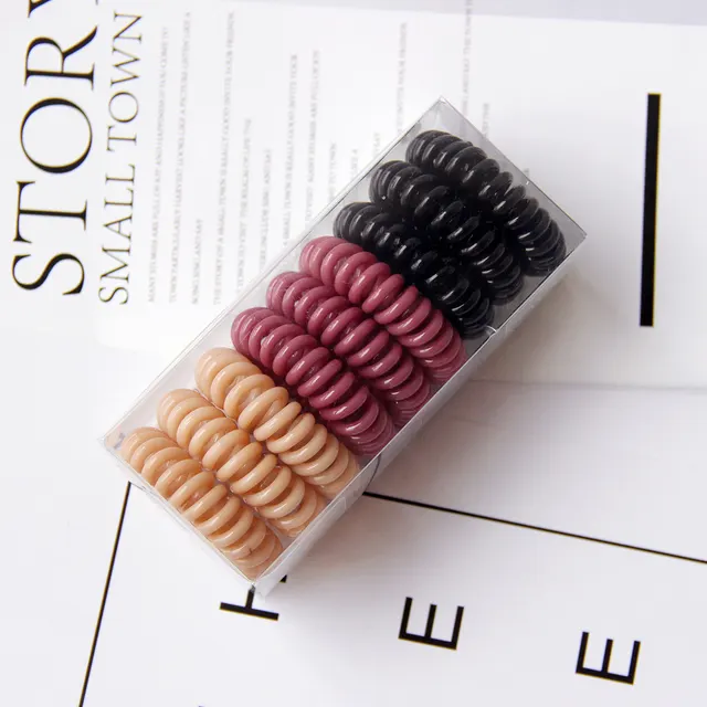 Telephone Line Head Rope Hair Ring Transparent Phone Ring Black - Shop at LoveMi