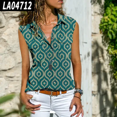 Fashionable Bohemian Loose Women's Sleeveless Shirt 4 Style 3Xl - Shop at LoveMi