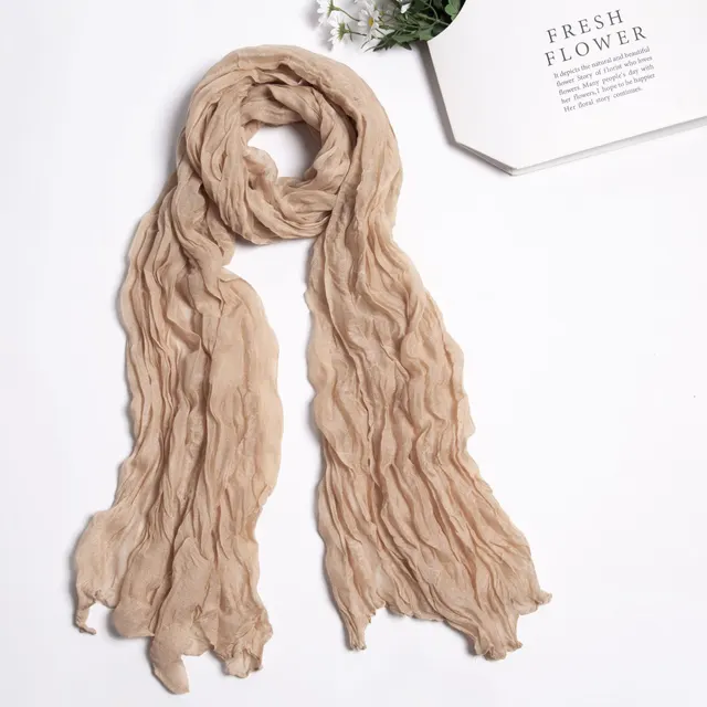 Bali Pure Cotton Yarn Fold Scarf Children Candy Color Autumn Light Brown - Shop at LoveMi