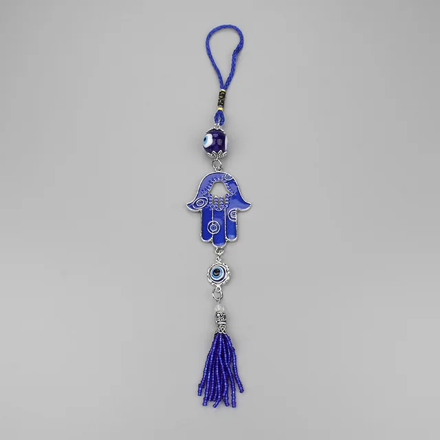 Blue Tassel Pendant Evil Eye Keychain Blue - Shop at LoveMi