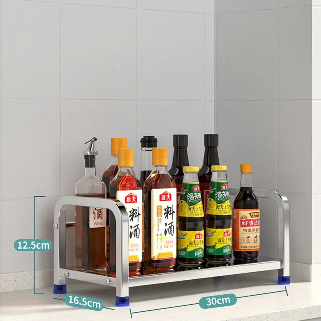Kitchen Seasoning Rack, Chopsticks, Knife Rack, Countertop, Multi functional Seasoning Kitchenware Storage Rack, Multi layer Stainless Steel 1 Style - Shop at LoveMi