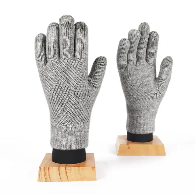 Men's Velvet Thickened Cold And Warm Cycling Gloves Light Grey - Shop at LoveMi