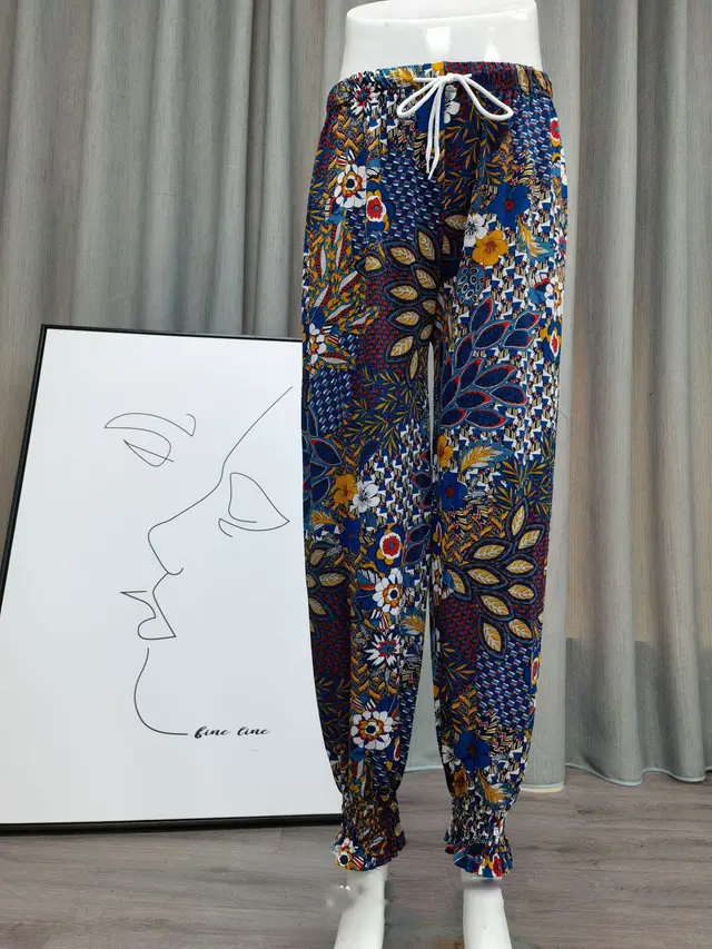 Icy Silk Loose Drawstring High Waist Bloomers 24Style - Shop at LoveMi