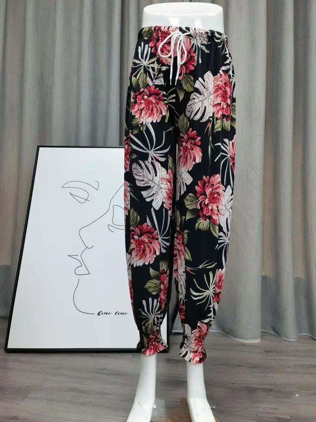 Icy Silk Loose Drawstring High Waist Bloomers 27Style - Shop at LoveMi