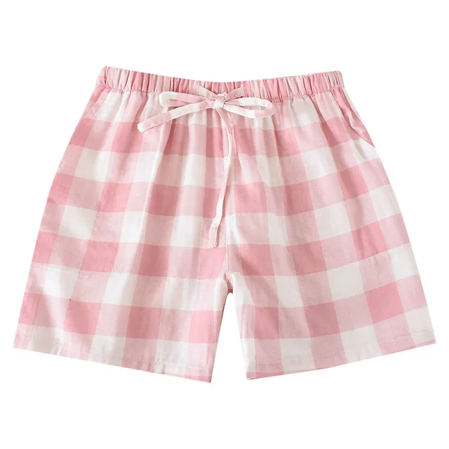 Thin Plaid Half Pants Pink - Shop at LoveMi