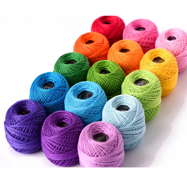 Sale No. 8 Lace Thread A Pack Of 15 Colors Mercerized Cotton Crochet Thread Soft Color - Shop at LoveMi