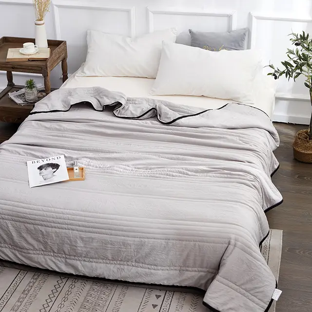 Cotton Quilted Air conditioning Quilt, Summer Cool Quilt, Double Quilt, Cushion Quilt, Blanket Grey - Shop at LoveMi