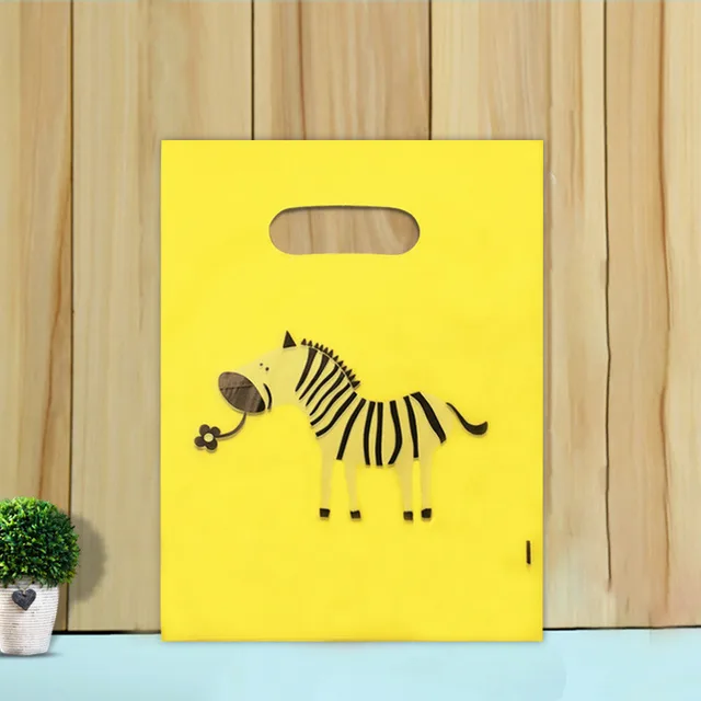 Jewelry Bag Cute Cartoon Plastic Bag Gift Bag Literary Small Bag Clothing Bag Yellow Zebra - Shop at LoveMi