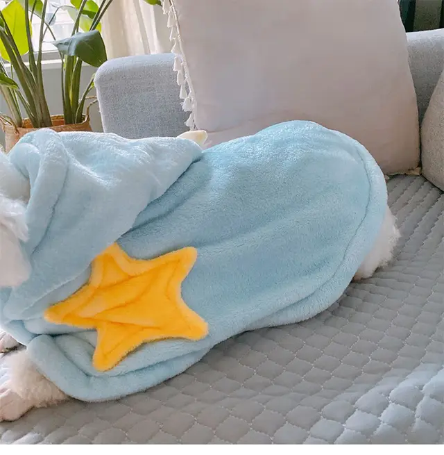 Puppies Autumn And Winter Clothes Cat Pet Nightgown Blue - Shop at LoveMi