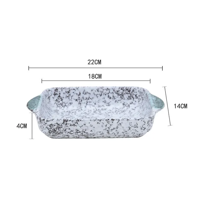 Ceramic Household Baking Bowl Creative Microwave Oven Special Baking Tableware Bakeware Stone Pattern - Shop at LoveMi