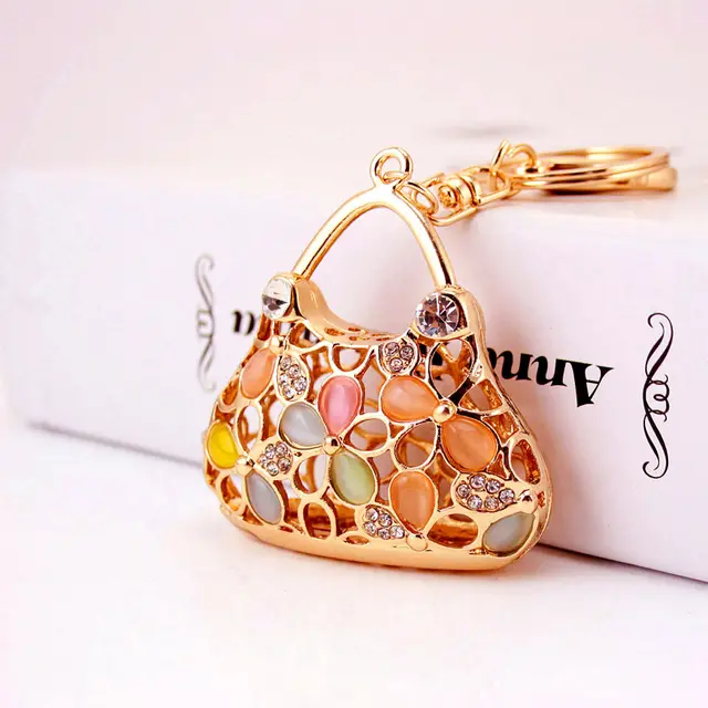 Cute Cartoon Diamond Car Keychain Gold - Shop at LoveMi