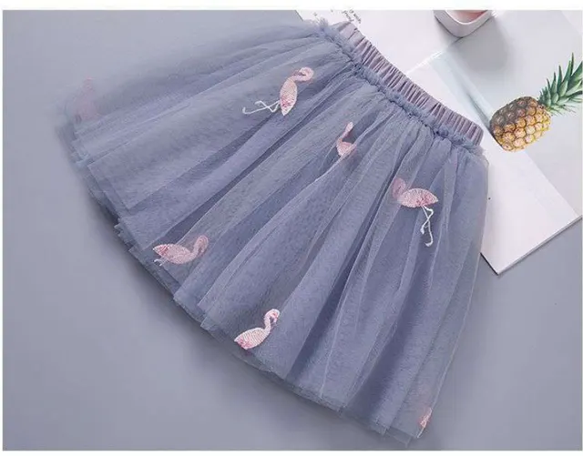 Girls Skirts Mesh Pleated Princess Dress Grey - Shop at LoveMi