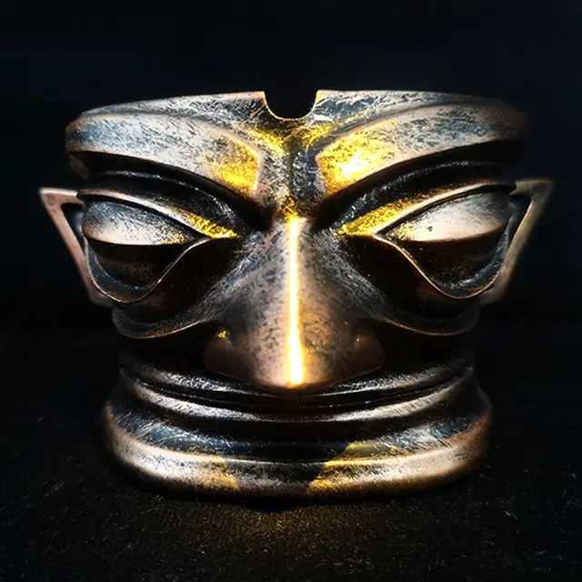 Sanxingdui Mask Ashtray Resin Crafts Copper - Shop at LoveMi